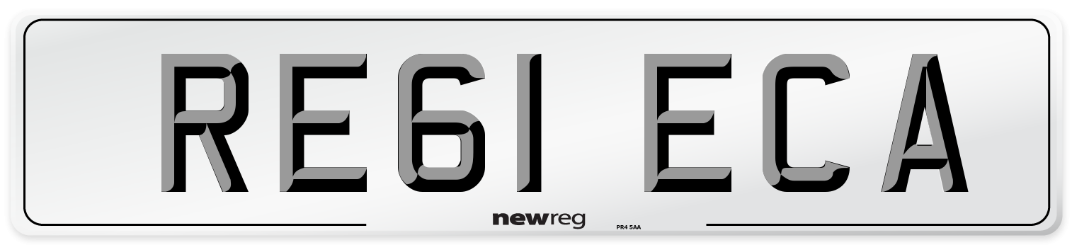 RE61 ECA Number Plate from New Reg